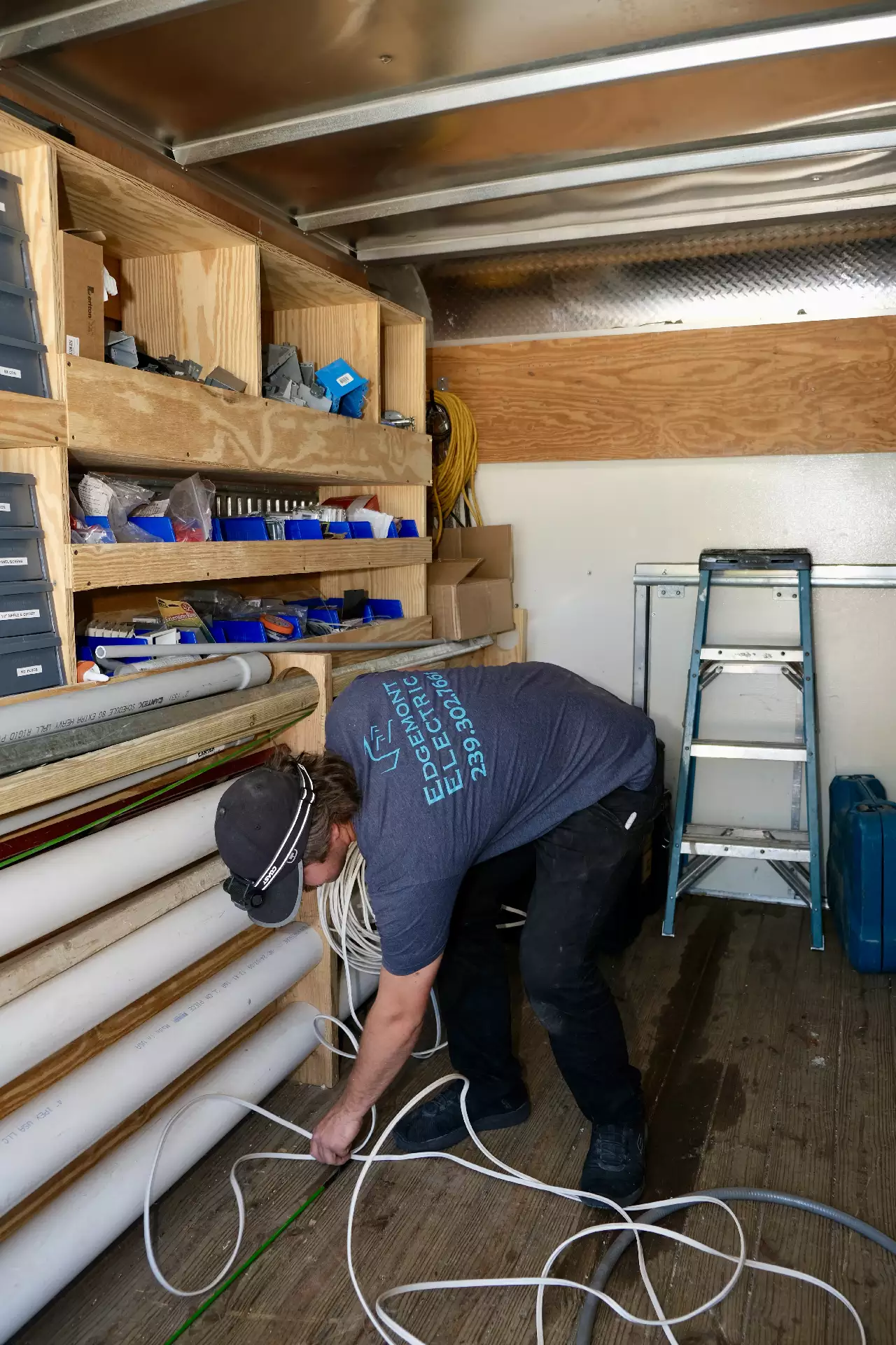 TV mounting with cable management